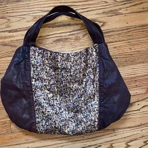 Banana republic brown handbag w sequin accent